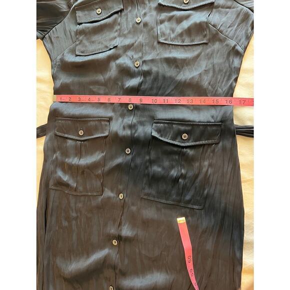 Madewell Women's Button-Front Utility Shirtdress in Satin Deep Indigo Size Small - Picture 12 of 16